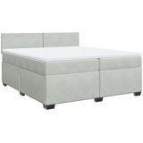  The Living Store Box spring postelja z vzmetnico svetlo siva 200x200 cm žamet - Box Spring Postelja, (21520863) | Shoptok.si