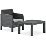 Maison Chic Seti vrtnega pohištva - Vrtna garnitura - Vrtni pohištvo set 2-delna z blazino PP ratan antracitna, (21810091) | Shoptok.si