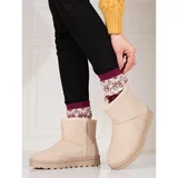 SHELOVET Beige women's snow boots