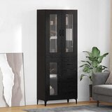 vidaXL Highboard Zidne Crni hrast 69,5 x 34 x 180 cm Konstruirano drvo | shoptok.hr