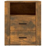  Noćni ormarić dimljenog hrasta 50x36x60cm od konstruiranog drva | shoptok.hr