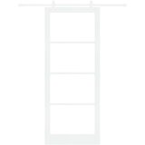  Klizna vrata Bijelo 93 x 232 cm Masivna borovina i staklo | shoptok.hr