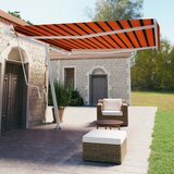 vidaXL Prostostoječa avtomatska tenda 400x350 cm oranžna/rjava Cene