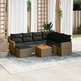  8-dijelni set vrtnih sofa od poliratana s jastucima sivi | shoptok.hr
