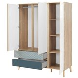 MID.YOU omara s klasičnimi vrati, bela, barve hrasta | Shoptok.si