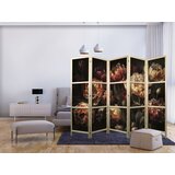  Japanski paravan - Magnificent Tulips - Bouquet of Flowers in Red and White on a Black Background | shoptok.hr