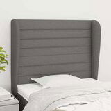  Uzglavlje s ušima tamnosivo 93x23x118/128 cm od tkanine | shoptok.hr