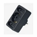  Trostruki razdelnik 2 x Euro 2,5A 250V + suko crni | Eponuda.com