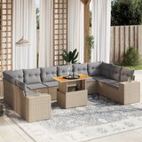 vidaXL 11-dijelni set vrtnih sofa od poliratana s jastucima bež | shoptok.hr