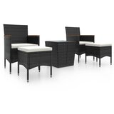 vidaXL Vrtna bistro garnitura 5-delna poli ratan in steklo črna, (20974755) | Shoptok.si