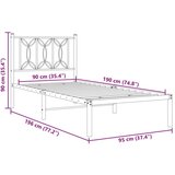 Metalni okvir za krevet s uzglavljem bijeli 90 x 190 cm | shoptok.hr