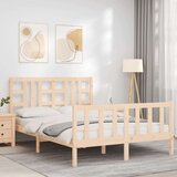  Okvir za krevet s uzglavljem 140x200 cm od masivnog drva | shoptok.hr