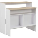  Barski stol s 2 stolne ploče bijelo i boja hrasta 130x40x120 cm | shoptok.hr