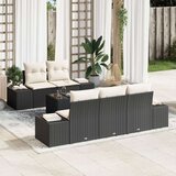  set vrtnog kavča v 6 delih z blazinami črna poli ratan, (22093140) | Shoptok.si