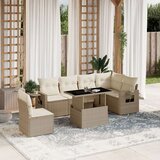 7-dijelni set vrtnih sofa od poliratana s jastucima bež | shoptok.hr