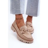 S. BARSKI Women's Beige Suede Moccasins with Ornament D&A | Shoptok.si
