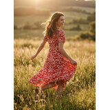 Sinsay Viskozna midi preklopna haljina s cvjetnim uzorkom | shoptok.hr