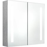 Maison Chic LED Kopalniška omarica - Kopalniški kabinet z ogledalom betonsko siva 62x14x60 cm, (21794998) | Shoptok.si