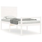  Kreveta s uzglavljem bijeli 90 x 200 cm od masivnog drva | shoptok.hr