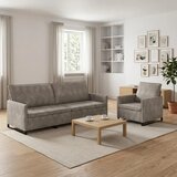  Set sofe 2 pcs Svjetlosiva Umjetni sued - Svjetlosiva 1-Sjedalo + 3-Sjedalo (210 cm) | shoptok.hr