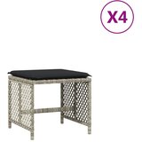 Furnova Vrtni stolčki z blazinami 4 kosi sv. sivi 41x41x36 cm PE ratan, (21954370) | Shoptok.si