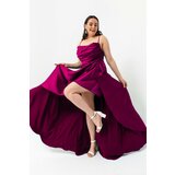 Lafaba Plus Size Evening Dress - Purple - Wrapover cene