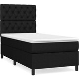 Box spring postelja z vzmetnico črna 80x200 cm blago, (20791809) | Shoptok.si