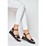 Fox Shoes P674300709 Black Women's Wedge Heels, Daily Casual Sandals Cene