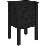  Nočna omarica 2 kosa črna 40x35x61,5 cm trdna borovina, (20732193) | Shoptok.si