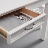 Bessagi Home jedilna miza lena, bela, 2 predala | Shoptok.si
