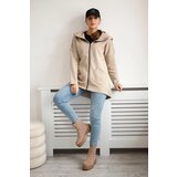 Kesi Insulated sweatshirt with a longer back and pockets light beige | shoptok.hr