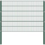  Ogradni panel sa stupovima od željeza 349x120 cm zeleni | shoptok.hr