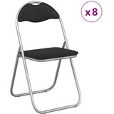 Sklopiva stolica 8 pcs Crna i Siva 48 x 43,5 x 81 cm Lažna koža | shoptok.hr