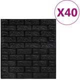  3D zidne tapete s uzorkom cigli samoljepljive 40 kom crne | shoptok.hr
