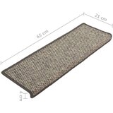  Samolepilne preproge za stopnice 15 kosov 65x21x4cm sive in bež, (20753527) | Shoptok.si