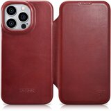 ICARER iPhone 14 Pro Magnetic Flip Case MagSafe CE Oil Wax Premium Leather Burgundy, (21522138) Cene