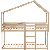 Krevet na kat s krovom 90 x 200 cm od masivne borovine | shoptok.hr