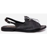 Zazoo Leather Flat Sandals 2898 Black | Shoptok.si