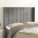  Uzglavlje s ušima svjetlosivo 147x16x118/128 cm baršunasto | Eponuda.com