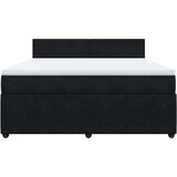 vidaXL Box spring postelja z vzmetnico črna 180x200 cm žamet | Shoptok.si