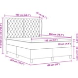  Kutna Postelja s Madracem Ružičasta 160x200 cm Baršun | shoptok.hr