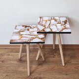 Hanah home 2Shp106 - white whitegoldbrown nesting table (2 pieces) | ePonuda.com