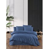 Mila Home Plava posteljina za bračni krevet/za produženi krevet od damasta s uključenom plahtom/4-dijelna 200x220 cm – | shoptok.hr