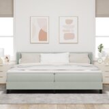 vidaXL Bok Box sa Madracem Svjetlosiva 200x200 cm Baršun | shoptok.hr
