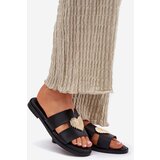 EVENTO Women's Flat Sandals With Gold Decoration Black Karinma | Shoptok.si