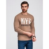 Ombre Men's urban print longsleeve - light brown | Shoptok.si