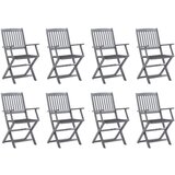 The Living Store Zložljivi zunanji stoli 8 kosov z blazinami trden akacijev les - Vrtni Stol, (21474114) | Shoptok.si