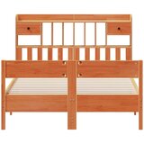 vidaXL Krevet s regalom za knjige bez madraca 140x200 cm od borovine | shoptok.hr