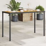 vidaXL vrtni stol s pločom od drva bagrema crni 115x54x74 cm poliratan | shoptok.hr