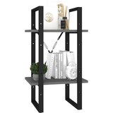 Ormarić za knjige s 2 razine sivi 40x30x70 cm konstruirano drvo | shoptok.hr